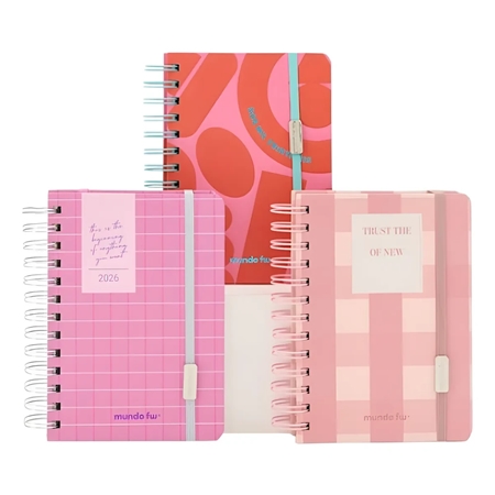 [202059] AGENDA FW PINK DOS DIAS POR HOJA 12X17 2026 ROSA ESPIRAL
