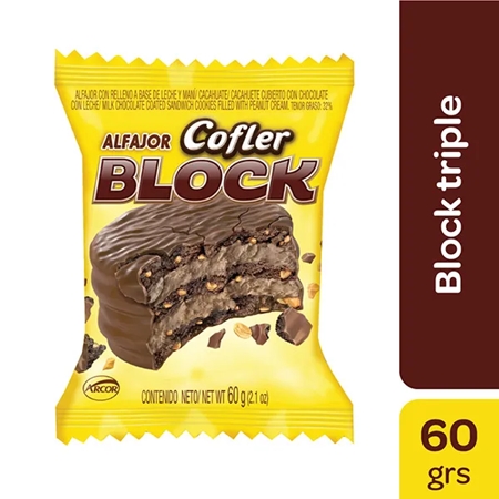 ALFAJOR TRIPLE COFLER BLOK 60 GR