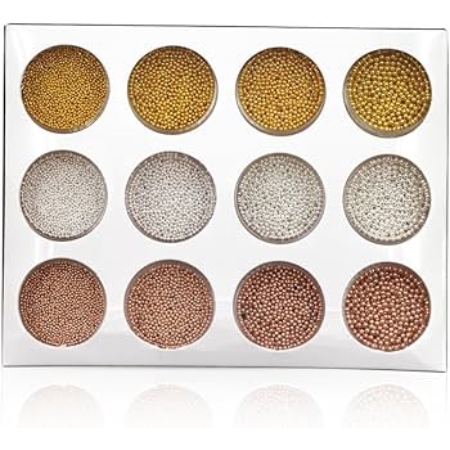 [5541223456915] APLIQUES PARA UÑAS CAVIAR DORADO / PLATA