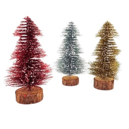 [N64745] ARBOL NAVIDAD KK 17 CM BASE DE MADERA GLITTER (NS368460)