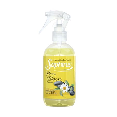 [7798184680066] AROMATIZADOR TEXTIL SAPHIRUS FLORES BLANCAS 250 ML