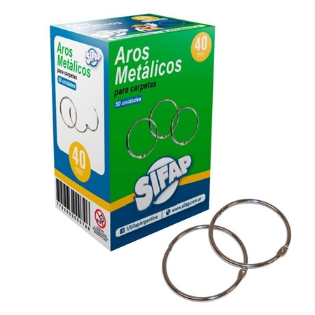 [305250] AROS PARA CARPETA SIFAP METAL 1 UNID. 40 MM
