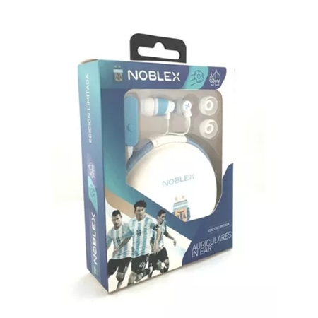 [7796962103349] AURICULAR IN-EAR NOBLEX C/MICROFONO 3.5ST BLANCO Y CELESTE (HPI04AFA 3009708)