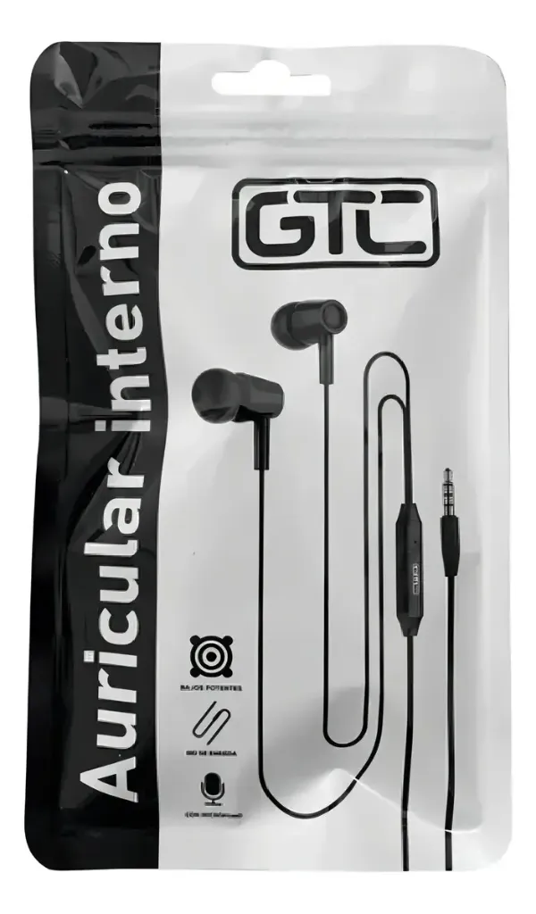 [204102] AURICULAR IN-EAR GTC NEGRO CON CABLE HSG-191