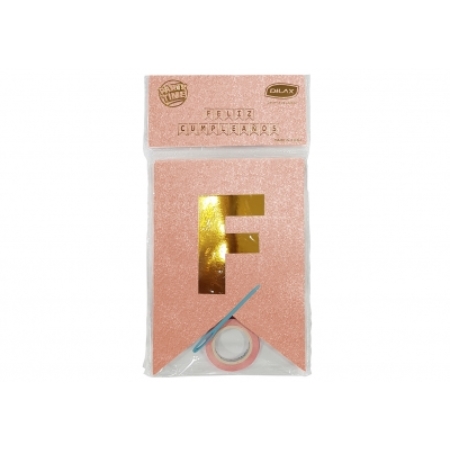 [00313] BANDERIN CUMPLEAÑOS CON STAMPING DORADO