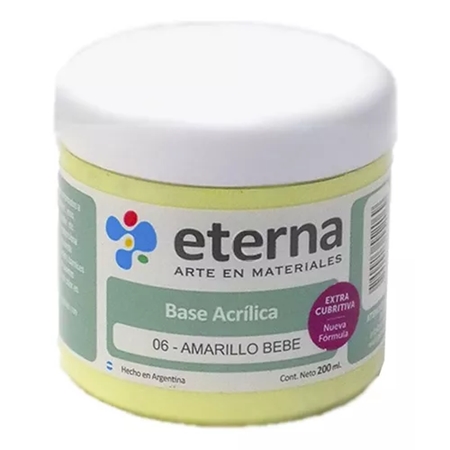 [300103-9] BASE ACRILICA ETERNA AMARILLO BEBE 200 CC (06)