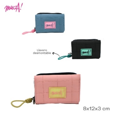 BILLETERA MUAA 9X13X5 CM POLYESTER NEGRO (28712)