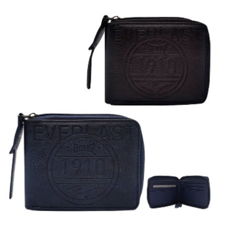 [81042] BILLETERA EVERLAST HOMBRE CON CIERRE PU NEGRO (28928)