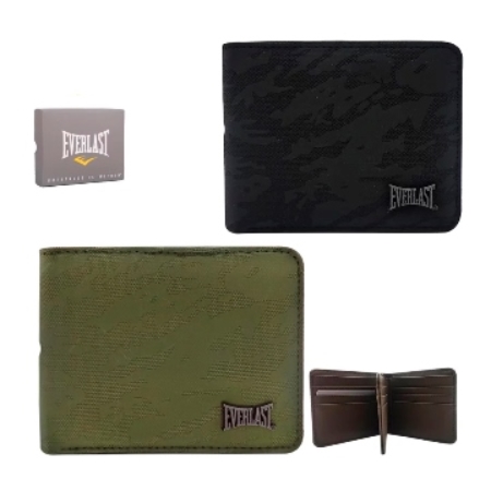 [82420.2] BILLETERA EVERLAST HOMBRE CON TARJETERO PU NEGRO (28911)