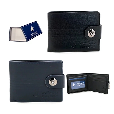 [T71069.1] BILLETERA WELLINGTON POLO CLUB CON BOTON NEGRO (17070B)