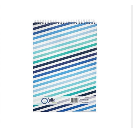 [308438-RAY] BLOCK ALFA A6 80 HOJAS ESPIRAL RAYADO