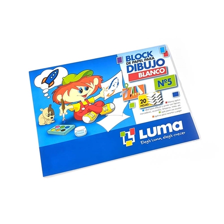 [308449] BLOCK LUMA PARA DIBUJO N°5 BLANCO 20 HOJAS