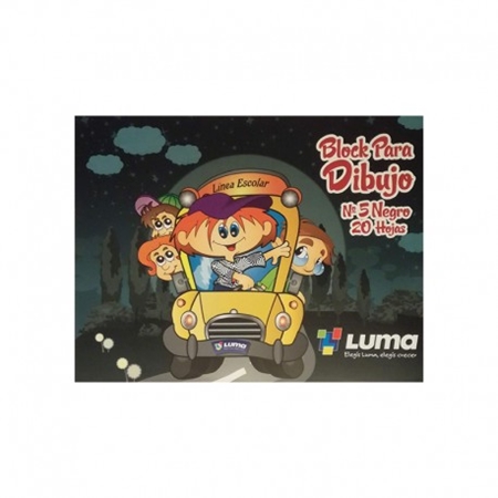 [308450] BLOCK LUMA PARA DIBUJO N°5 NEGRO 20 HOJAS