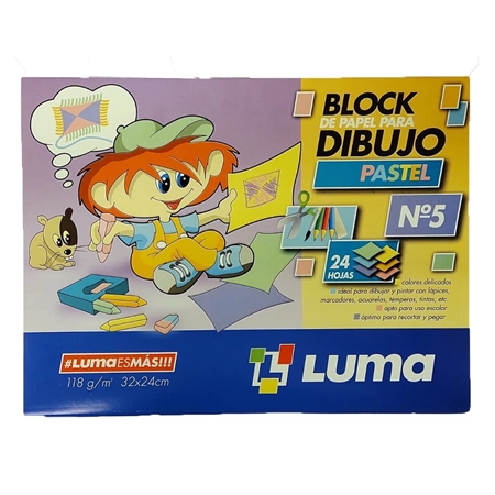 [308943.1] BLOCK PARA DIBUJO N°5, 24X32 CM PASTEL 24 HOJAS