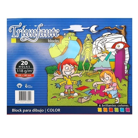 [308961] BLOCK TRIUNFANTE PARA DIBUJO N°5 SURTIDO 20 HOJAS
