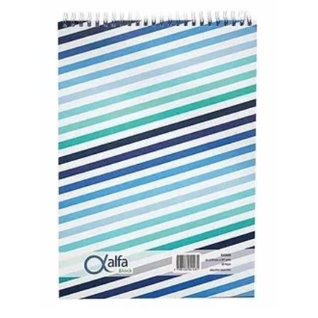[308439-RAY] BLOCK ALFA 80 HOJAS ESPIRAL RAYADO