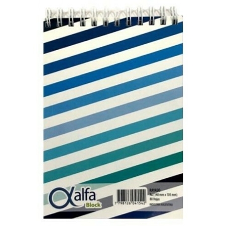 BLOCK ALFA 80 HOJAS ESPIRAL LISO