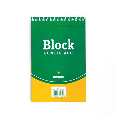 [308567-LIS] BLOCK NOR-PAC PUNTILLADO 10X15 CM 70 HOJAS ESPIRAL LISO