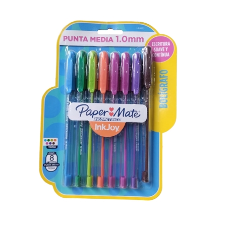 [303057] BOLIGRAFO PAPER MATE KILOMETRICO SURTIDO 8 UNID.