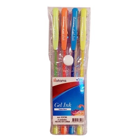 [303093] BOLIGRAFO KATANA GEL INK 4 UNID. (513730) BLISTER