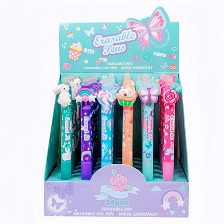[82601.1] BOLIGRAFO  BORRABLE COLOURS RETRACTIL, CON GOMA AZUL 27180-27182-27183-27638