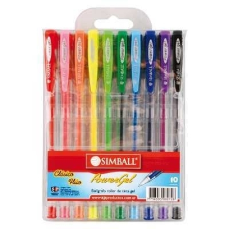 BOLIGRAFO  ROLLER GEL SIMBALL POWER GEL 10 UNID. BLISTER