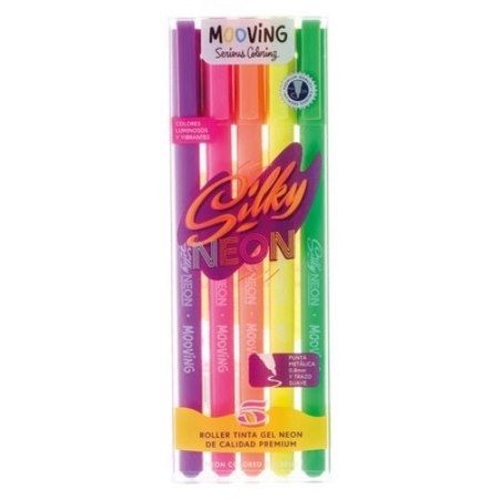 [503547411] BOLIGRAFO  ROLLER GEL MOOVING SLIKY NEON 5 UNID. (3071205) ESTUCHE