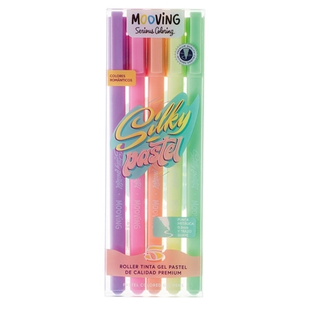 [503547410] BOLIGRAFO  ROLLER GEL MOOVING SILKY PASTEL 5 UNID. (3071105) ESTUCHE