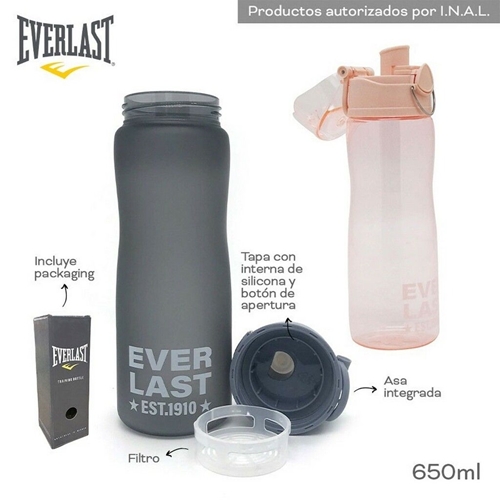 [84352-1] BOTELLA DEPORTIVA EVERLAST 650 ML PLASTICA GRIS (15261 TA)