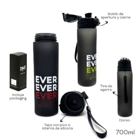[87940] BOTELLA EVERLAST TRAINING BOTTLE 700 ML PLASTICO AMARILLO (11397F)