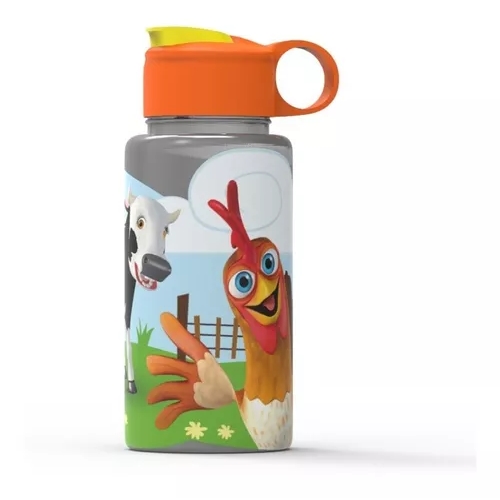 [J75394] BOTELLA BELGIOCO FLIP TOP LA GRANJA DE ZENON 500 ML PLASTICO