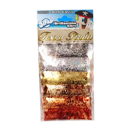 [300018] BRILLANTINA GIBRE SIFAP PIRATAS DORADO 6 UNID. BLISTER