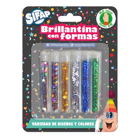 BRILLANTINA GLITTER SIFAP FORMITAS SURTIDO 6 UNID.