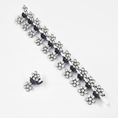 [P0202019] BROCHE CABELLO STRASS FLOR METAL