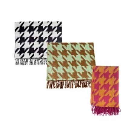[83085] BUFANDA ESTAMPADA CON FLECOS SURTIDO (BUNA19W2) 180X60 CM