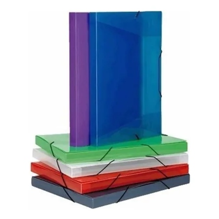 CAJA ARCHIVO PAGODA - BINDER - LAMA CRISTAL OFICIO, LOMO 4 CM