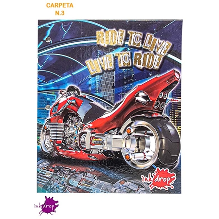 [309213-4] CARPETA CON CORDON INKDROP N°3