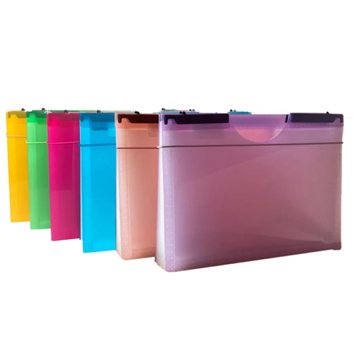 [309046] CARPETA ORGANIZADOR FW 5 BOLSILLOS CON BROCHE PASTEL (4832)