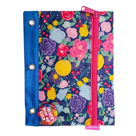 CARTUCHERA UN CIERRE FLORAL PARA CARPETA, CON PRENDEDOR (4720)