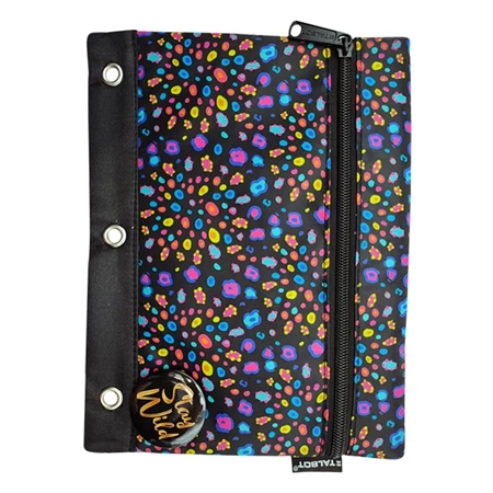 [83674-2] CARTUCHERA UN CIERRE FLORAL PARA CARPETA, CON PRENDEDOR (4722)