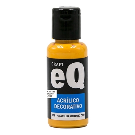 [L73800] ACRILICO DECORATIVO EQ ARTE AMARILLO MEDIANO ORO 50 CC (308)