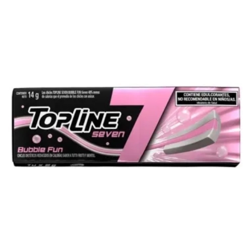 [K0117-005-5] CHICLES TOPLINE SEVEN BUBBLE FUN 7 UNID.
