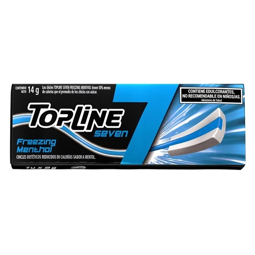 [K0117-005-4] CHICLES TOPLINE SEVEN MENTHOL 7 UNID.