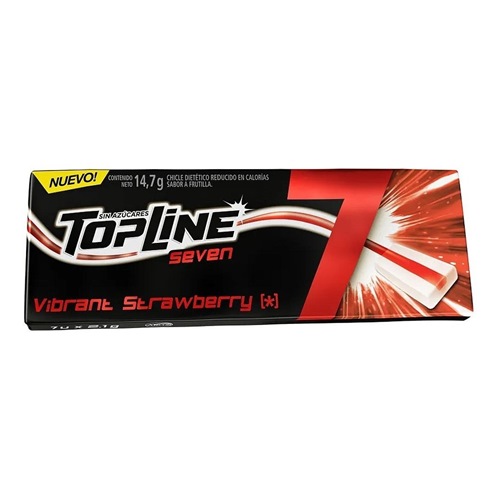 [K0117-005-1] CHICLES TOPLINE SEVEN STRAWBERRY 7 UNID.