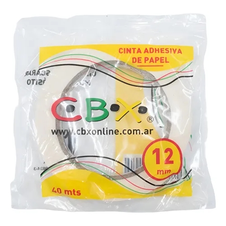 [80098] CINTA DE ENMASCARAR CBX 12MM PAPEL 40 M