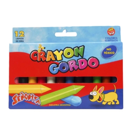 [L49191] CRAYONES SEÑORITA JUMBO 12 UNID.