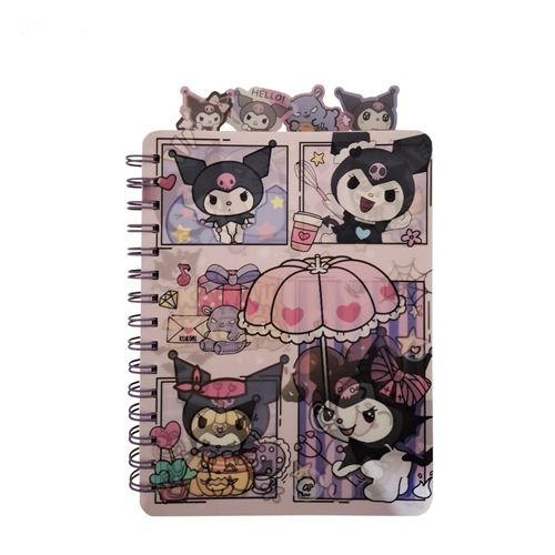 CUADERNO STITCH / KUROMI CON SEPARADORES HOLOGRAMADO (PP008 / PP002) PLASTICA ESPIRAL