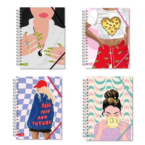 CUADERNO RY NAILS 15X21 CM 80 HOJAS ESPIRAL