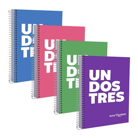 [306221-1] CUADERNO TRIUNFANTE UN DOS TRES 21X27 CM 60 HOJAS T/DURA ESPIRAL RAYADO