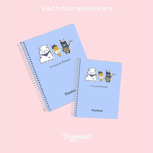 CUADERNO TRIUNFANTE NAIF A6 80 HOJAS T/DURA ESPIRAL
